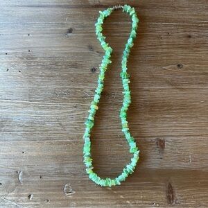 Vintage Green Gemstone Crystal Necklace Jewelry